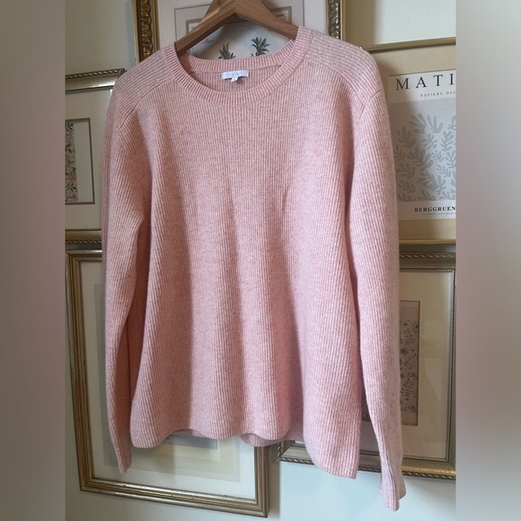 JOHNNY WAS CALME Cashmere Ribbed Pullover Sweater Blush Large - Picture 5 of 12